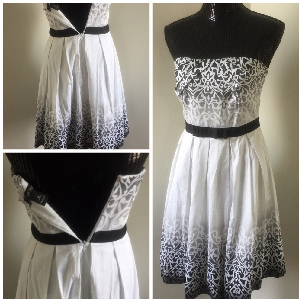 White House Black Market: white/black party dress